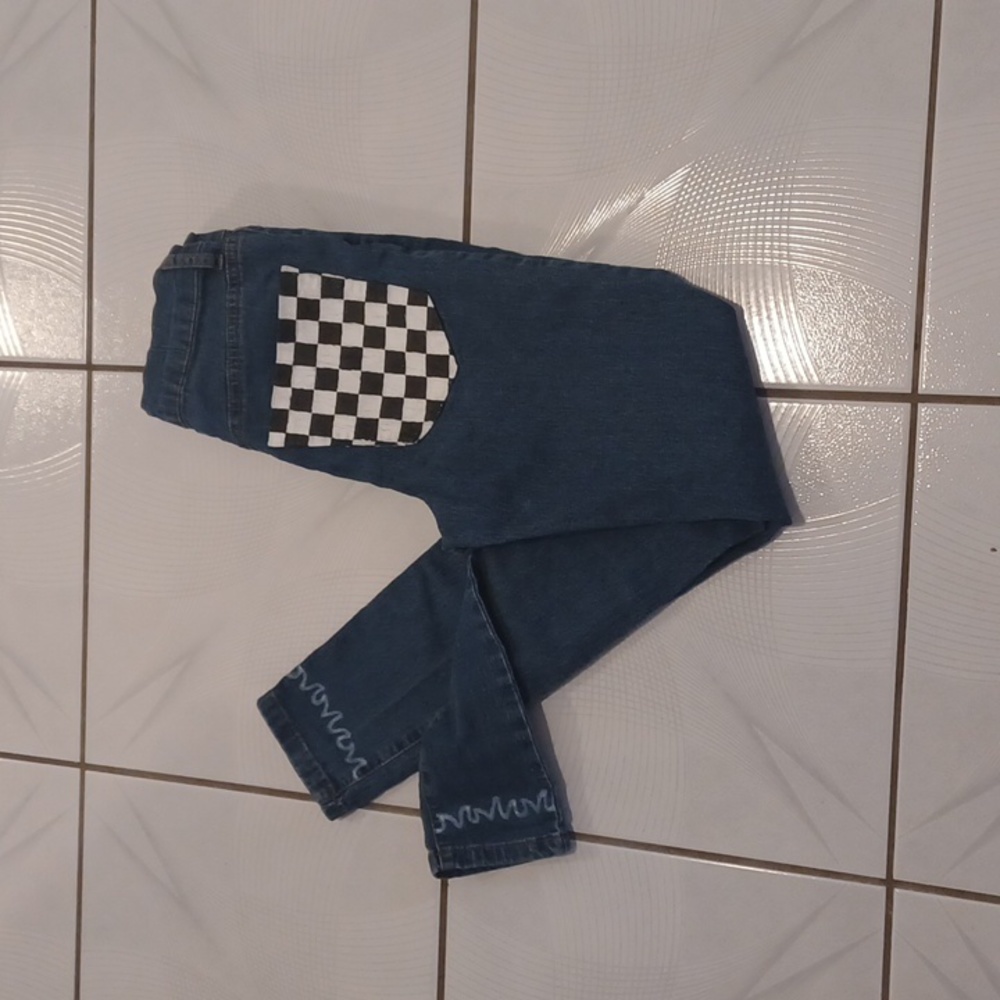 Free Add-on Painted Blue Skinny Jeans - Size 24 - PLEASE READ!!!